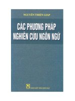 các phương pháp nghiên cứu ngôn ngữ nguyễn thiện giáp