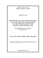 Biện pháp quản lý hoạt động bồi dưỡng giáo viên theo chuẩn nghề nghiệp của hiệu trưởng các trường THPT huyện gia bình tỉnh bắc ninh