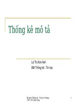 THỐNG KÊ MÔ TẢ, Lê Thị Kim Ánh, BM Thống kê - Tin h