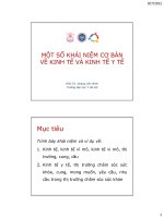 MỘT SỐ KHÁI NIỆM CƠ BẢN VỀ KINH TẾ VÀ KINH TẾ Y TẾ, ĐẠI HỌC Y HÀ NỘI