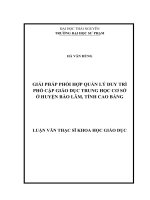 Giải pháp phối hợp quản lý duy trì phổ cập giáo dục THCS ở huyện bảo lâm, tỉnh cao bằng
