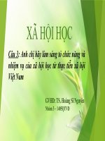 Chức năng và nhiệm vụ của xã hội học từ thực tiễn xã hội Việt Nam