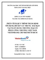 Phân tích quy trình thẩm định tín dụng hồ sơ vay trung dài hạn tại ngân hàng thương mại cổ phần Công thương Việt Nam Vietinbank chi nhánh Thành phố Hồ Chí Minh