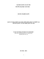 Quản lý hoạt động dạy học môn khoa học tự nhiên tại trường quốc tế liên hiệp quốc hà nội 