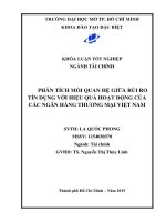 Phân tích mối quan hệ giữa rủi ro tín dụng với hiệu quả hoạt động của các ngân hàng thương mại Việt Nam và các giải pháp hạn chế rủi ro tín dụng