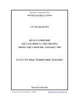 Quản lý phối hợp giữa gia đình và nhà trường trong việc chăm sóc, giáo dục trẻ