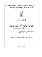 NGHIÊN CỨU PHÁT TRIỂN DỊCH VỤ HIỂN THỊ (PRESENCE) TRONG PHÂN HỆ ĐA PHƯƠNG TIỆN IP (IMS)