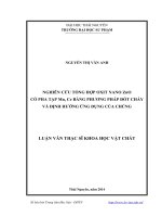 Nghiên cứu tổng hợp oxit nano ZnO có pha tạp Mn, Ce bằng phương pháp đốt cháy và định hướng ứng dụng của chúng