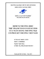 Định vị thương hiệu thẻ thanh toán F Taccess của ngân hàng thương mại cổ phần Kỹ thương Việt Nam