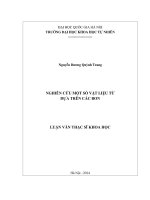 NGHIÊN cứu một số vật LIỆU từ dựa TRÊN các BON