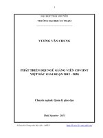Phát triển đội ngũ giảng viên Trường Cao đẳng Văn hóa Nghệ thuật Việt Bắc giai đoạn 2012  2020