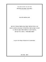 Quản lý hoạt động dạy học nhằm nâng cao chất lượng giáo dục ở trường trung học cơ sở và trung học phổ thông tả sìn thàng, huyện tủa chùa  tỉnh điện biên 