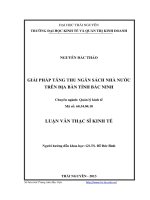 Giải pháp tăng thu ngân sách nhà nước trên địa bàn tỉnh bắc ninh