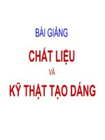 Bài giảng chất liệu và kỹ thuật tạo dáng