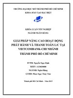 Giải pháp nâng cao hoạt động phát hành và thanh toán LC tại Vietcombank chi nhánh Thành phố Hồ Chí Minh