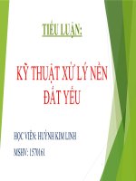 Thuyết trình môn kỹ thuật xử lý nền đất yếu gia cố đất sét yếu bangkok bằng bấc thấm kết hợp hút chân không và giảm gia tải trước bằng cát 