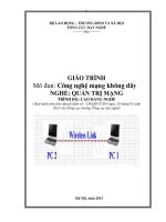 Công nghệ mạng không dây NGHỀ: QUẢN TRỊ MẠNG