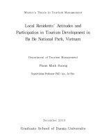 Local residents attidudes and participation in tourism development in Ba Be National park, Vietnam