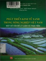 Phát triển kinh tế xanh trong nông nghiệp việt nam một số vấn đề lý luận và thực tiễn