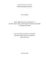 Phát triển đội ngũ cán bộ quản lý trường trung học cơ sở ở huyện nậm pồ  điện biên giai đoạn 2015 2020 