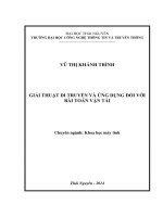 Giải thuật di truyền và ứng dụng đối với bài toán vận tải