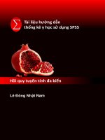 Tài liệu hướng dẫn thống kê y học sử dụng SPSS - HỒI QUY TUYẾN TÍNH ĐA BIẾN