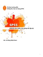 Tài liệu hướng dẫn thống kê y học sử dụng SPSS - ANOVA ĐƠN BIẾN CHO PHÉP ĐO LẶP LẠI