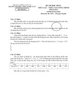 ĐỀ THI HỌC PHẦN THỦY LỰC - THỦY VĂN CÔNG TRÌNH - HỆ ĐẠI HỌC