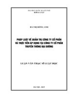 Pháp luật về quản trị công ty cổ phần và thực tiễn áp dụng tại công ty cổ phần truyền thông đại dương 