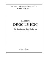 Giáo trình dược lý học học viện y dược học cổ truyền việt nam