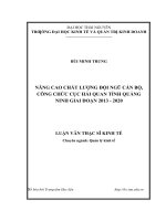 Nang cao chat luong can bo cong chuc  tai cuc hai quan tinh quang ninh