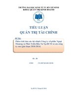 Tiểu luận môn quản trị tài chính phân tích báo cáo tài chính công ty cổ phần ngoại thương và phát triển đầu tư thành phố hồ chí minh và các công ty con giai đoạn 2010   2014 