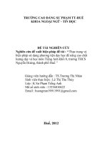 Thực trạng và biện pháp sử dụng phương tiện dạy học để nâng cao chất lượng dạy và học môn Tiếng Anh khối 8, trường THCS Nguyễn Hoàng, thành phố Huế