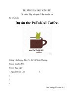 Lập và phân tích dự án đầu tư the PaToKAI coffee