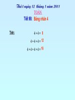 bài giảng toán lớp 2 bài bảng nhân 4