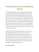 Các hóa chất nguy hại có trong thực phẩm tại Việt Nam