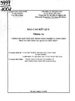 Thống kê chất thải rắn trong nông nghiệp và nông thôn phục  cho công tác quản lý chất thải