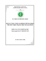 Quản lý rác thải bệnh viện đa khoa thủ đức hiện trạng một số giải pháp