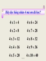 bài giảng toán 2 bảng chia 4
