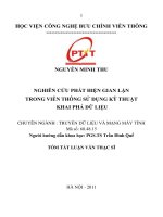 NGHIÊN CỨU PHÁT HIỆN GIAN LẬN TRONG VIỄN THÔNG SỬ DỤNG KỸ THUẬT KHAI PHÁ DỮ LIỆU