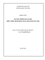 DỰ BÁO NHIỄM MALWARE TRÊN THIẾT BỊ DI ĐỘNG BẰNG KHAI PHÁ DỮ LIỆU