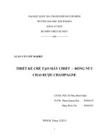 Thiết kế chế tạo máy chiết đóng nút chai rượu champagne