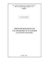 KHUNG KẾ HOẠCH ĐÀO TẠO CÁC LỚP ĐẠI HỌC TỪ XA NĂM 2010 TẠI CƠ SỞ ĐÀO TẠO HÀ ĐÔNG
