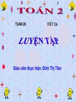 bài giảng toán 2 tiết 126 tuần 26