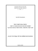 Phát triển hoạt động cho vay khách hàng doanh nghiệp tại ngân hàng TMCP công thương việt nam 