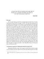 Áp dụng nguyên tắc không phân biệt đối xử trong các cam kết về thương mại dịch vụ của việt nam khi gia nhập WTO