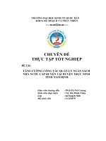 Tăng cường công tác quản lý ngân sách nhà nước cấp huyện tại huyện trực ninh tỉnh nam định