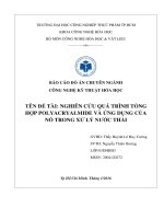 NGHIÊN CỨU QUÁ TRÌNH TỔNG HỢP POLYACRYALMIDE VÀ ỨNG DỤNG CỦA NÓ TRONG XỬ LÝ NƯỚC THẢI