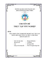 PHÁT TRIỂN CÔNG NGHIỆP hỗ TRỢ dệt MAY VIỆT NAM TRONG điều KIỆN TOÀN cầu hóa và hội NHẬPKINH tế QUỐC tế