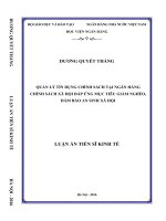 Quản lý tín dụng chính sách tại Ngân hàng Chính sách xã hội đáp ứng mục tiêu giảm nghèo, đảm bảo an sinh xã hội